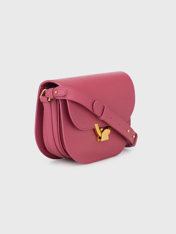 Leather crossbody bag in beige - 4