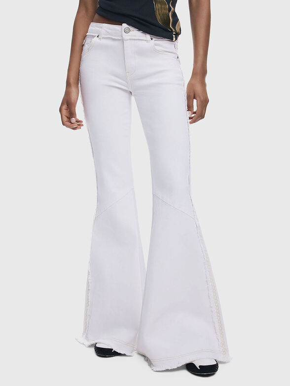 White jeans with flared legs - 1