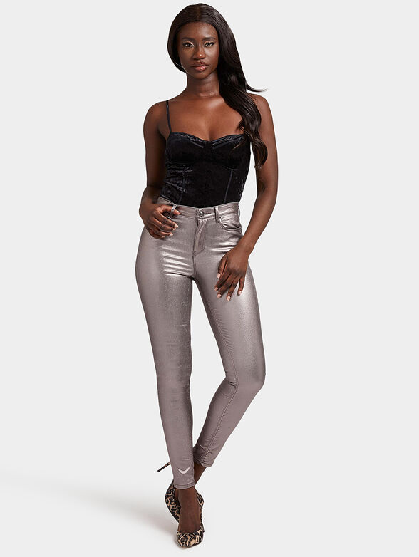 Pants with shiny gray color - 2
