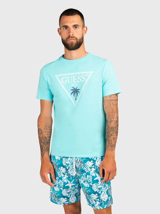 T-shirt with oval neckline and logo print - 1