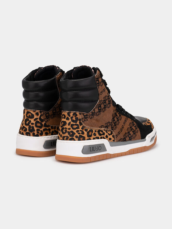 High top sneakers with leopard print - 3