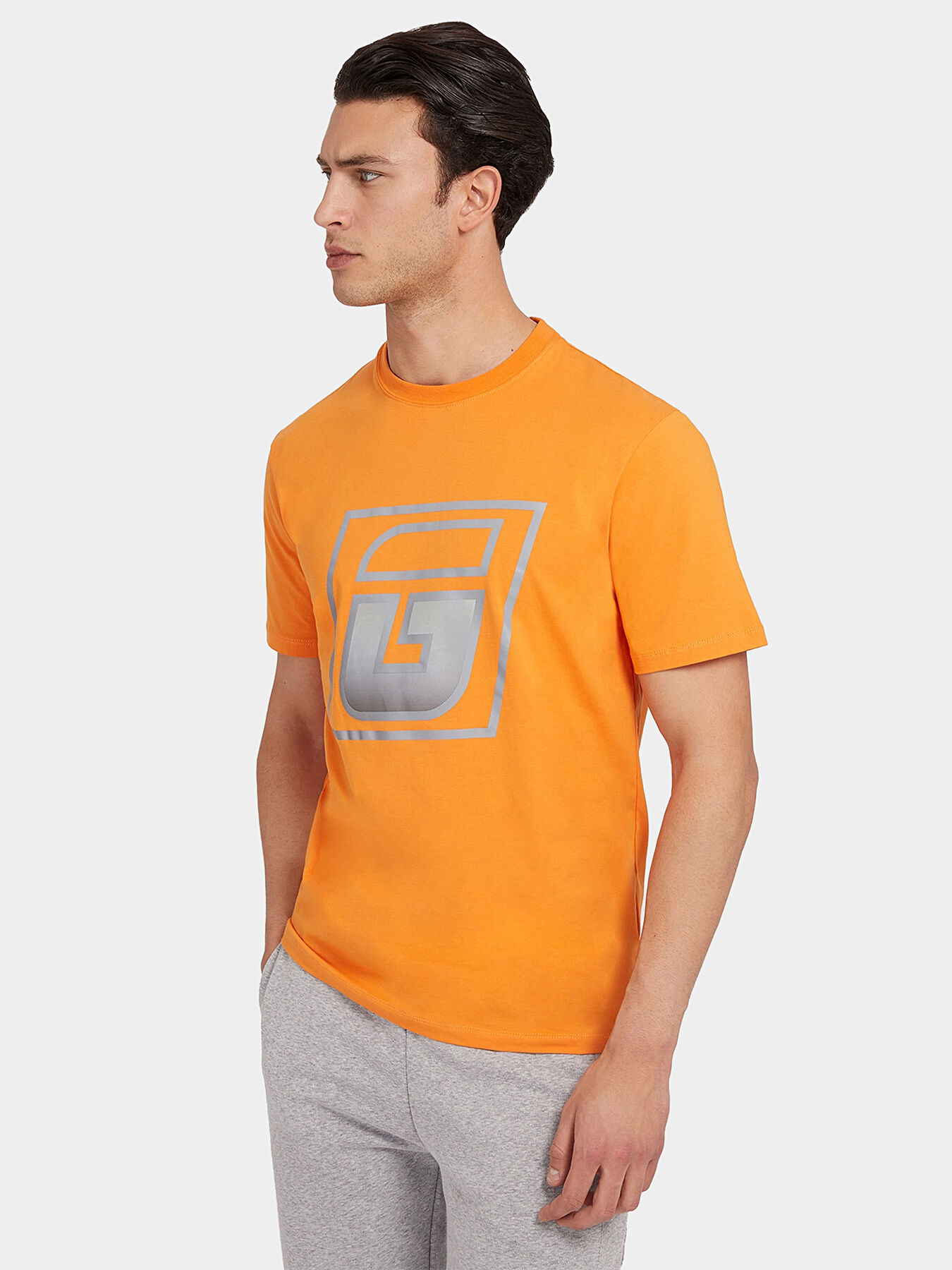 Guess orange t shirt deals