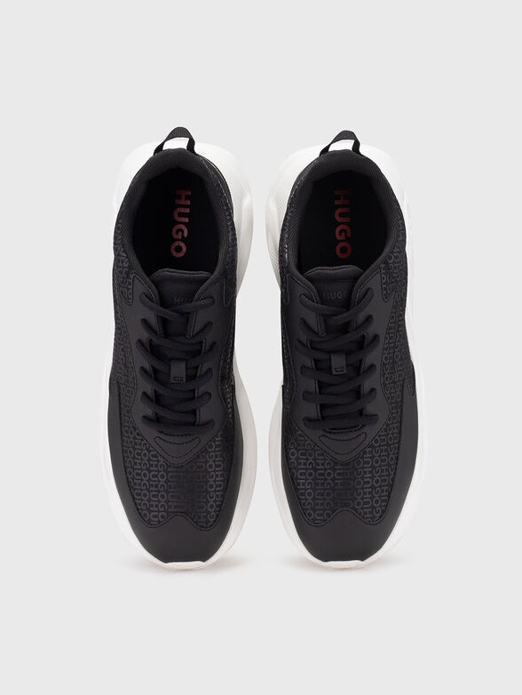 Black sports shoes with logo - 6