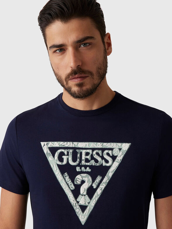 T-shirt in dark blue with logo  - 4