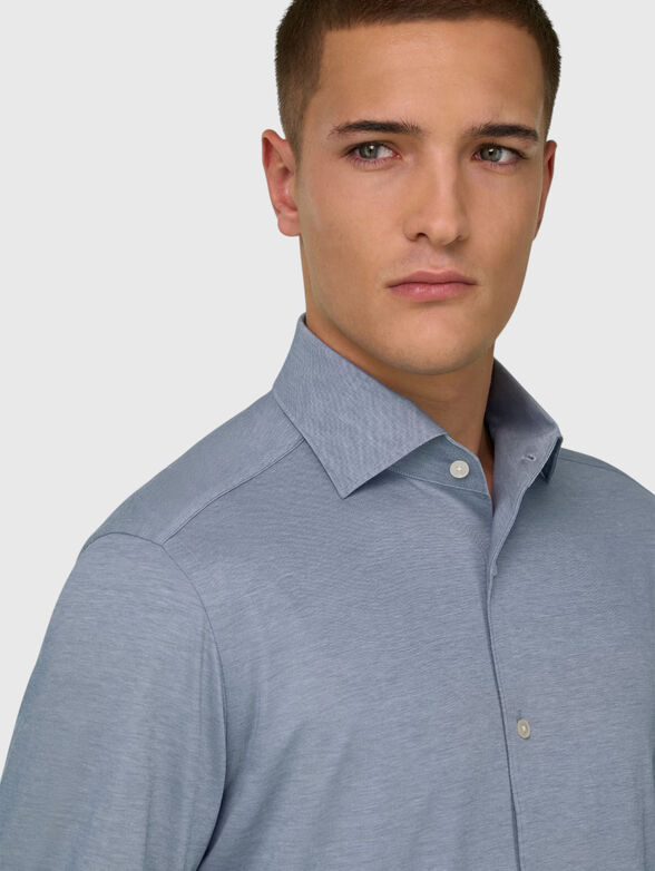 Long sleeved cotton blend shirt - 4