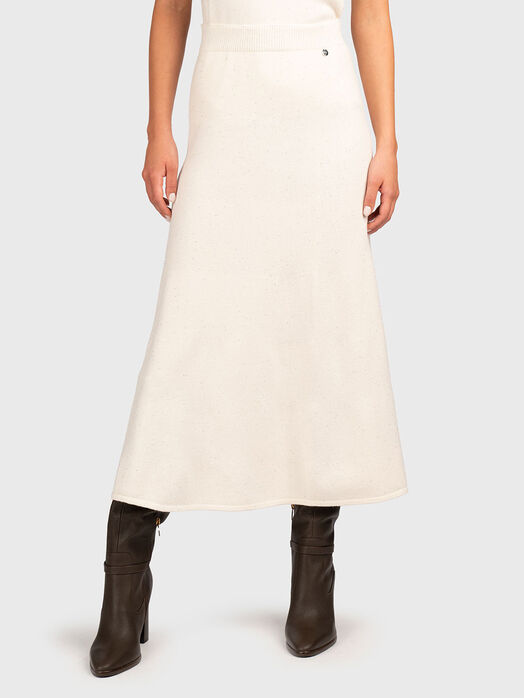 Midi skirt with sequins and logo
