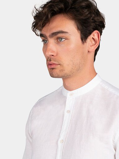 TOLEDO white linen shirt - 4