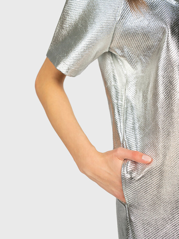Silver dress with embossed logo - 2