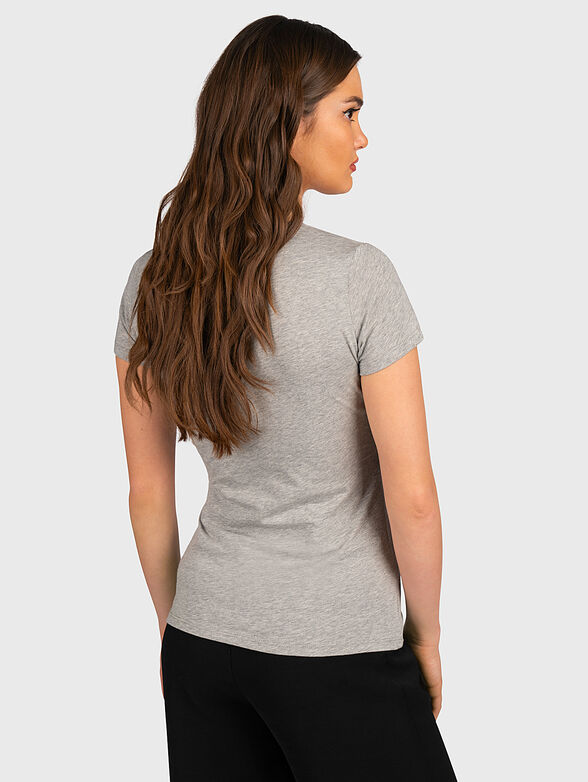 VARENNA black cotton T-shirt with logo print - 3