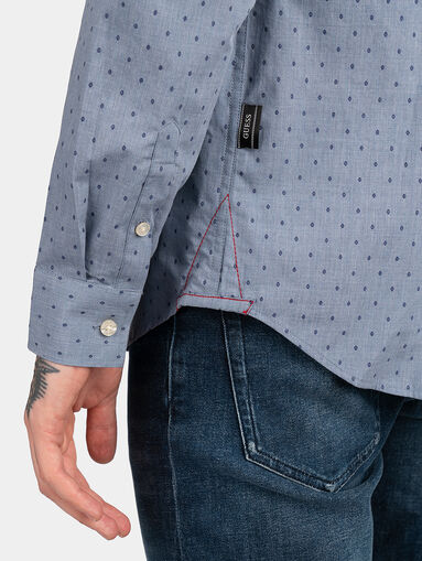 SUNSET light blue shirt with dotted pattern - 4