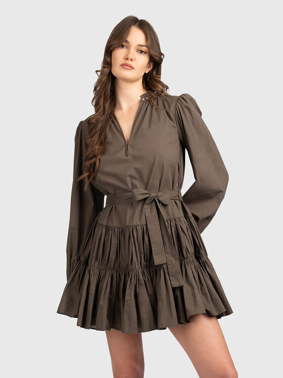 Мини рокля с V-образно деколте - 1