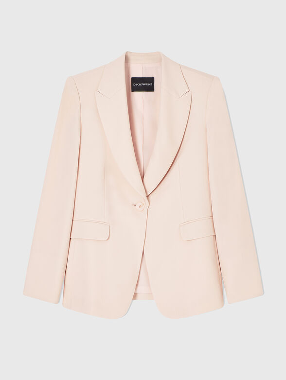 Single-breasted gabardine blazer - 1