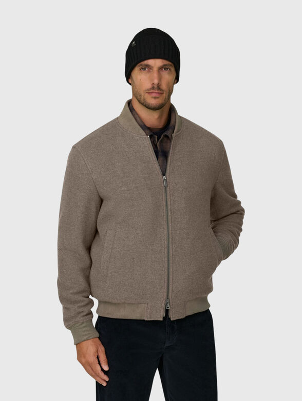 Wool blend bomber jacket - 1