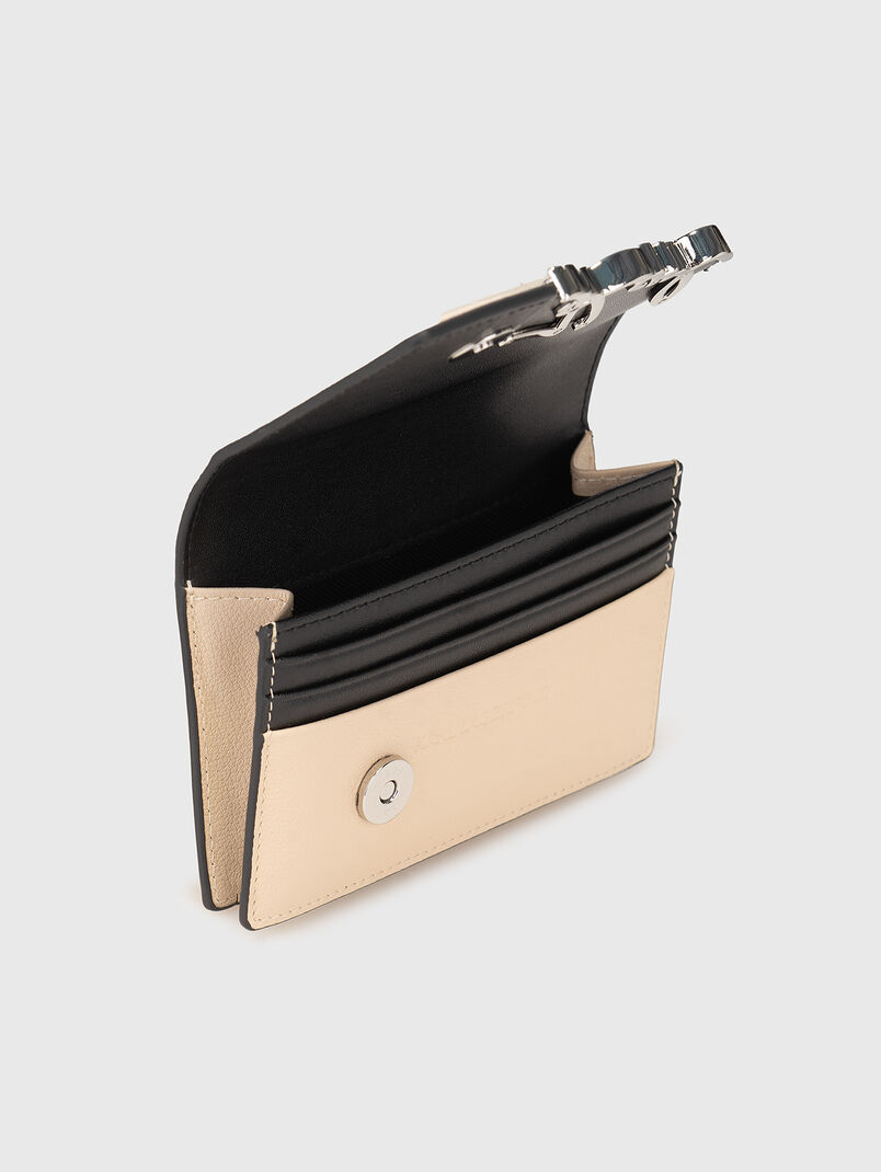 Leather wallet with gold logo - 3