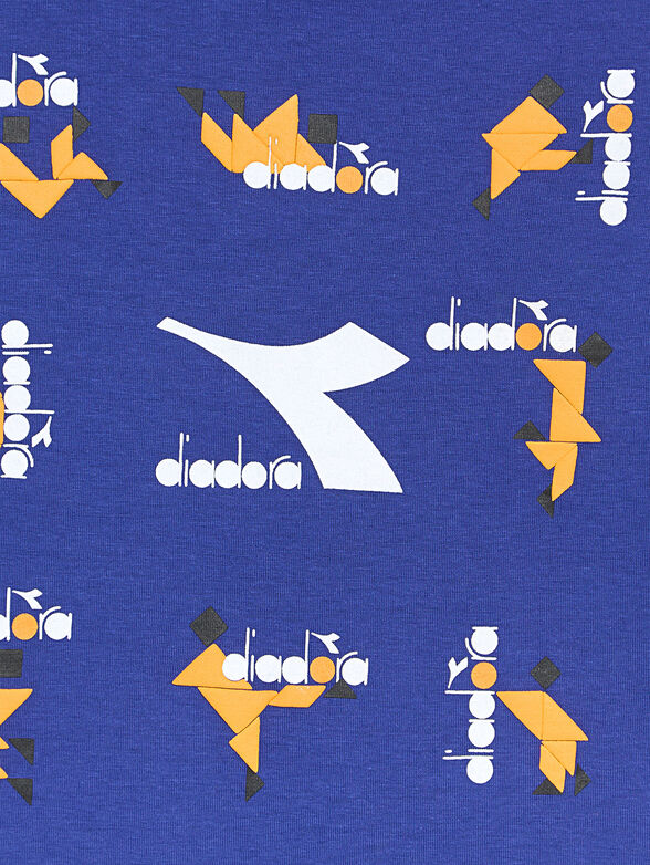 Cotton blue T-shirt with print  - 2