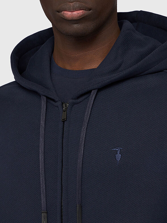 Cotton sweatshirt with hood and zip - 4