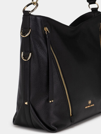 Black leather shoulder bag - 4