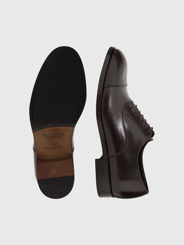 Dark brown leather Oxford shoes - 4