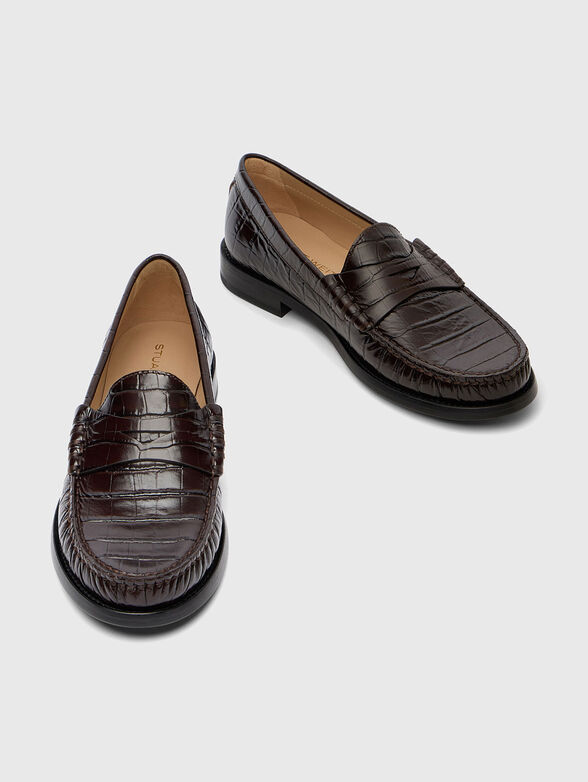 LOTTIE leather loafers with croco effect - 6
