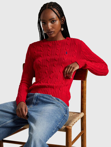 Slim sweater in red - 4
