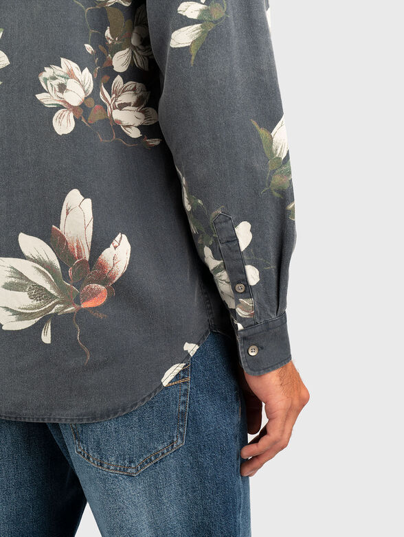 Long sleeve shirt with floral print - 4