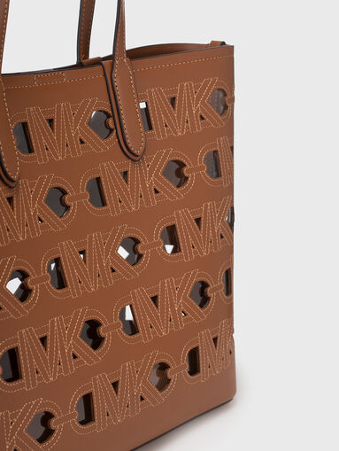 Perforated shopper bag in black  - 4