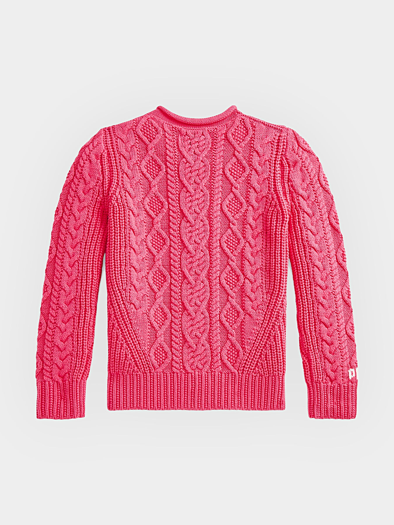 Cotton pink sweater with contrasting 