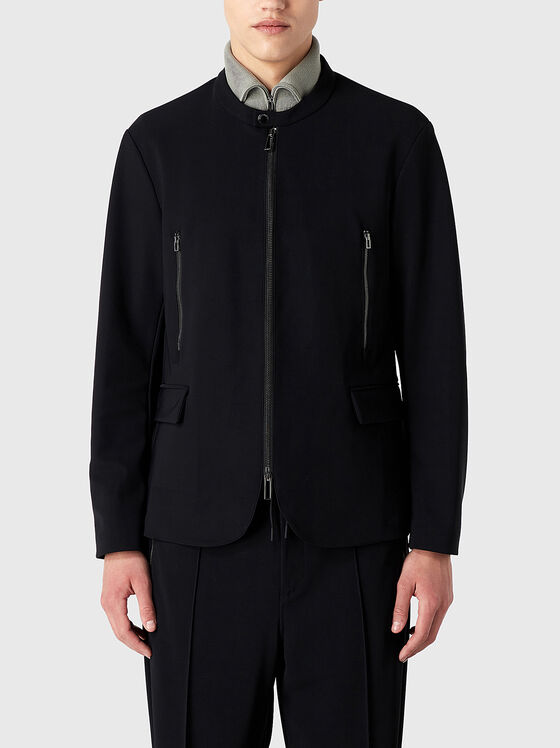 Black jacket with accent pockets - 1