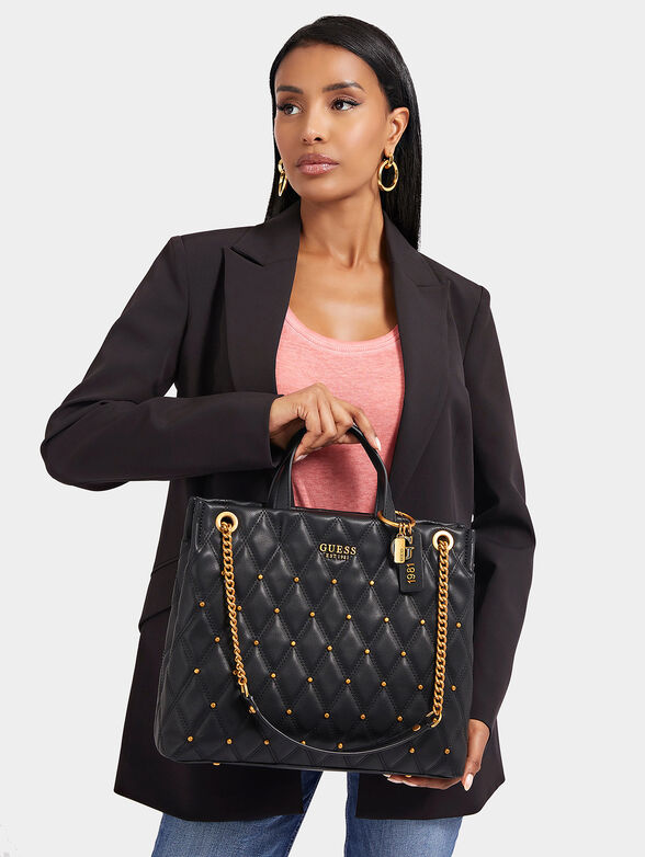 TRIANA tote bag with metal studs in gold color - 2