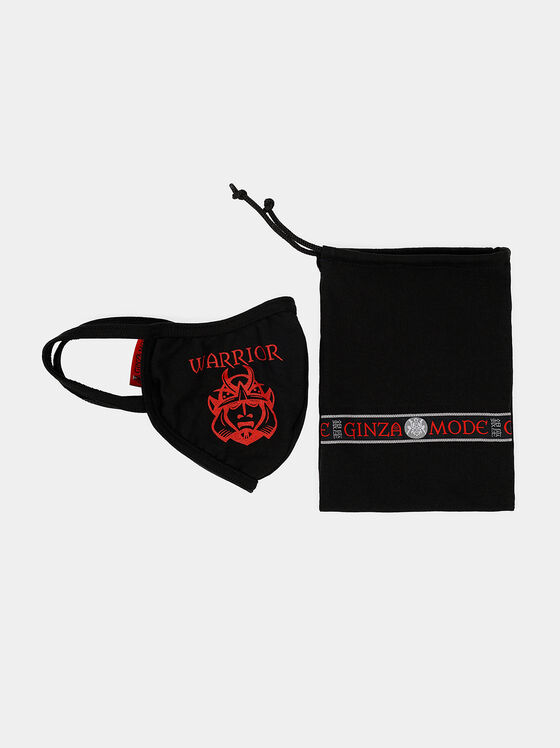 Унисекс черна памучна маска за лице - 1