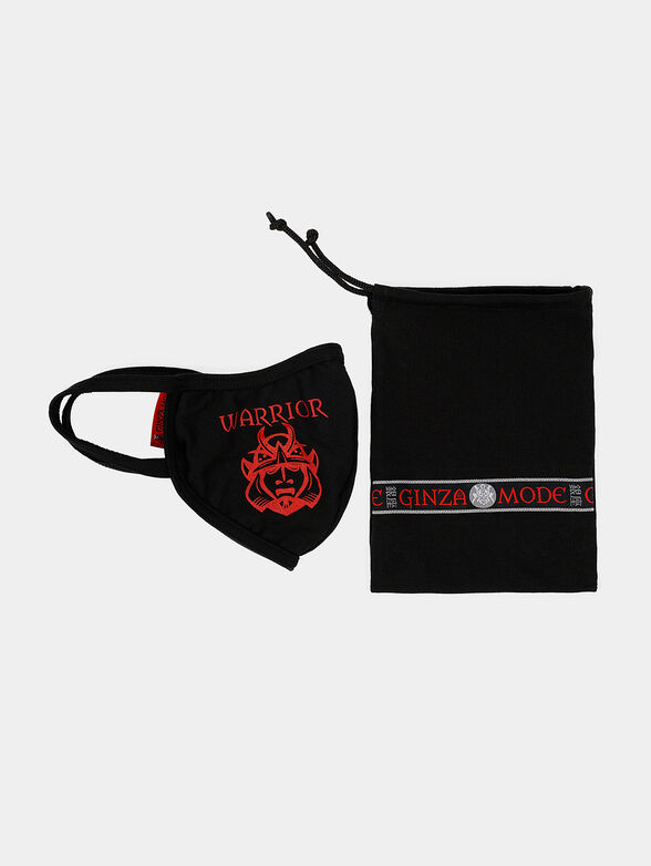 Unisex black cotton face mask - 1