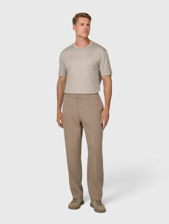Beige cotton t-shirt - 1
