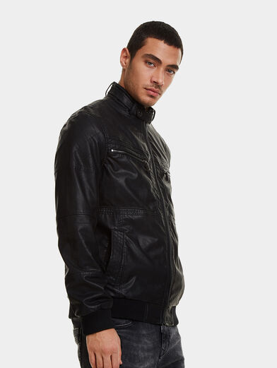AQUILES Faux leather biker jacket - 4