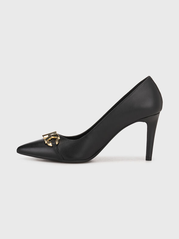 Leather pumps with logo  - 4