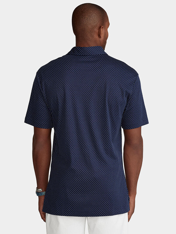 Dark blue polo-shirt with polka-dots - 3