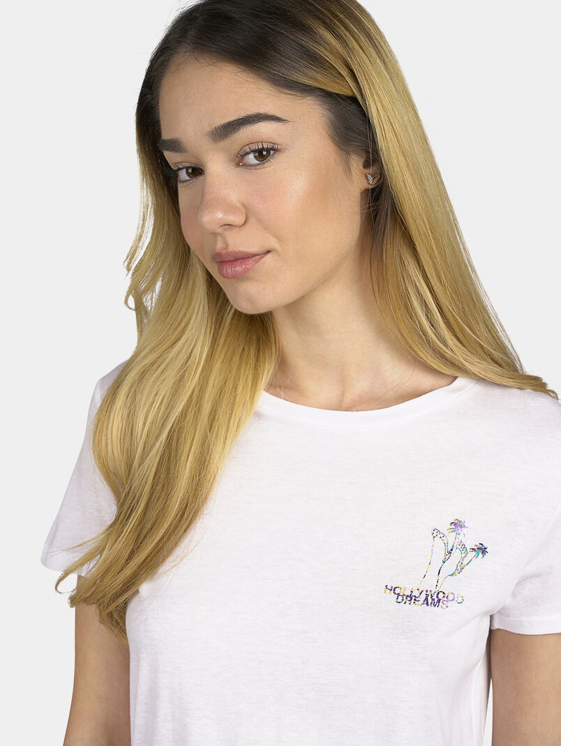 HOLLYWOOD HEELS black T-shirt with print - 3