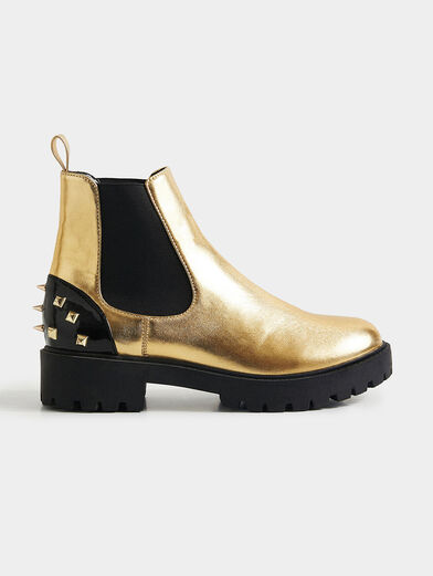 Biker boots in gold color - 1