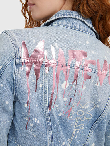 STEVIE denim jacket with graffiti print - 4