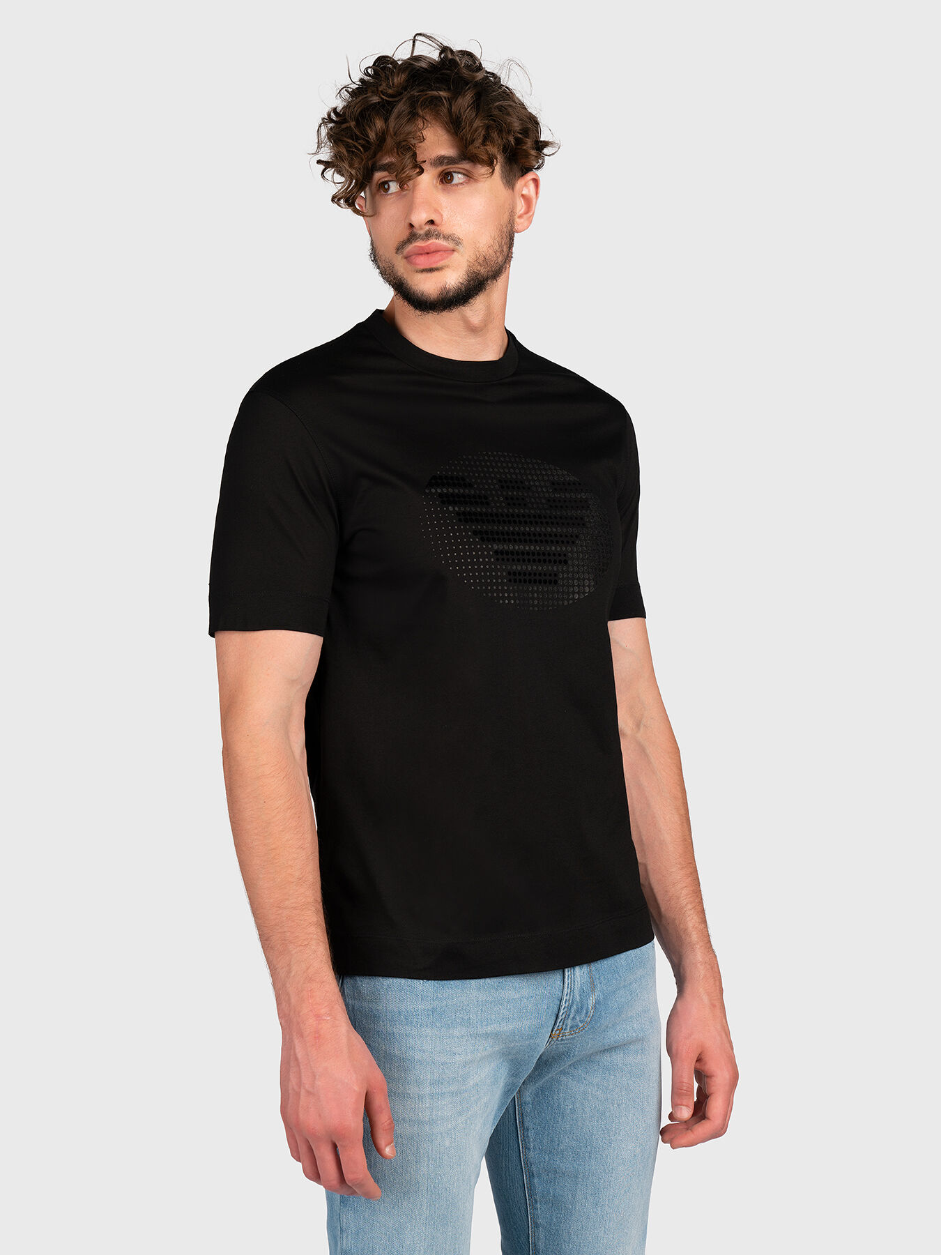 Cotton T shirt with logo detail brand EMPORIO ARMANI
