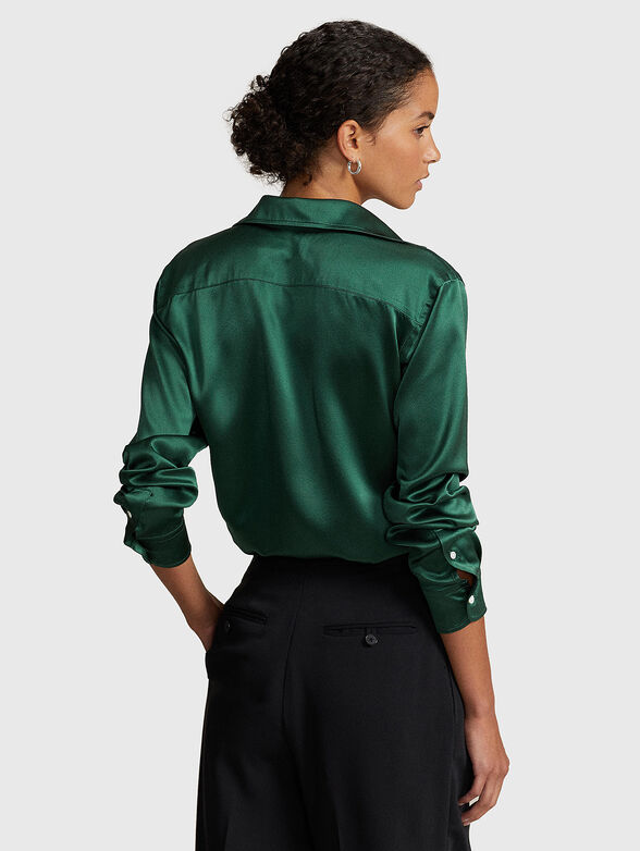 Green shirt in silk  - 3
