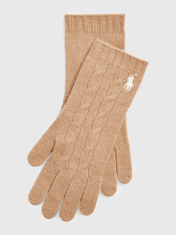 Вълнени ръкавици с бродирано лого  - 1