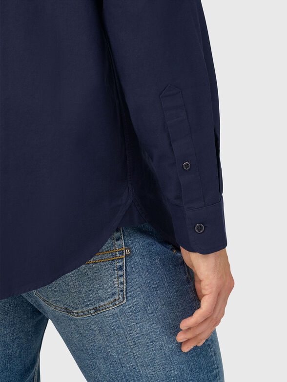 Cotton shirt with oval hem  - 4