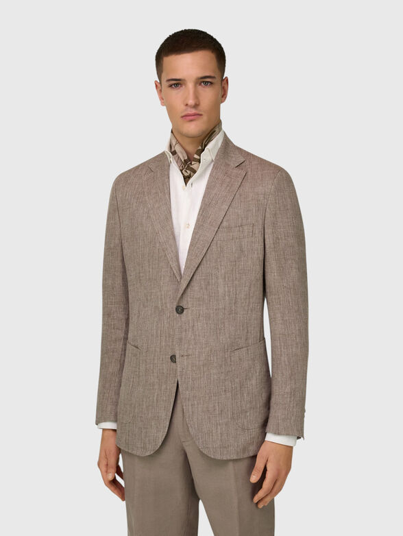 Single-breasted linen jacket - 1