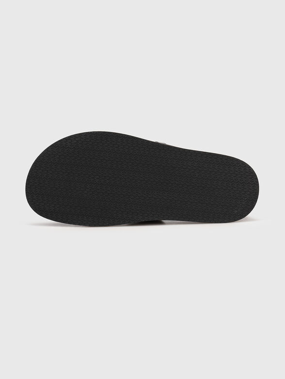 MANDY leather sandals with logo - 5