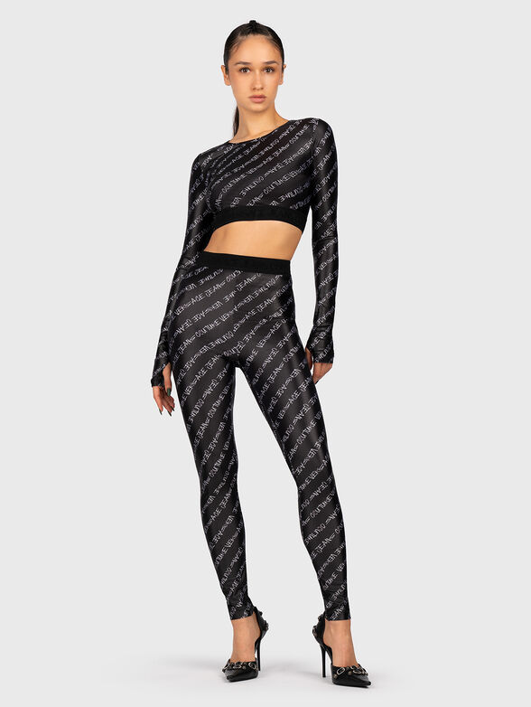 Crop top with monogram print - 1