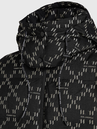 Puffer jacket with monogram print - 4