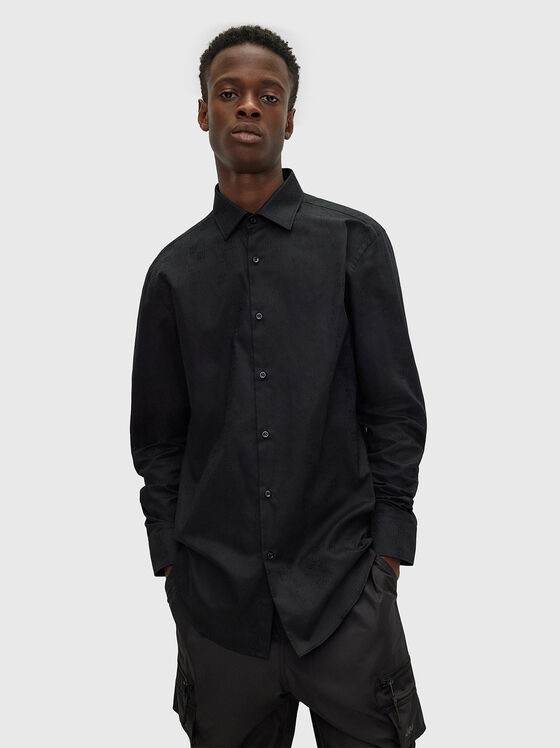 Памучна риза KENNO в черен цвят - 1