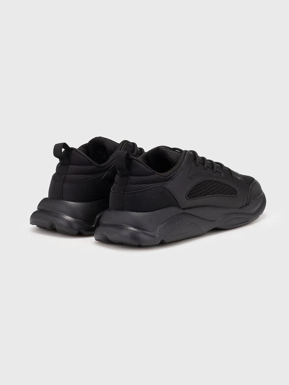 Black sports shoes with logo - 3