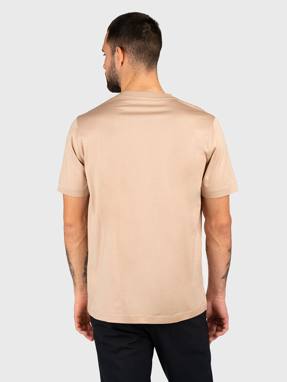 Cotton T-shirt in beige color  - 3
