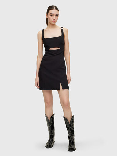 Black mini dress with cut-out detail - 5